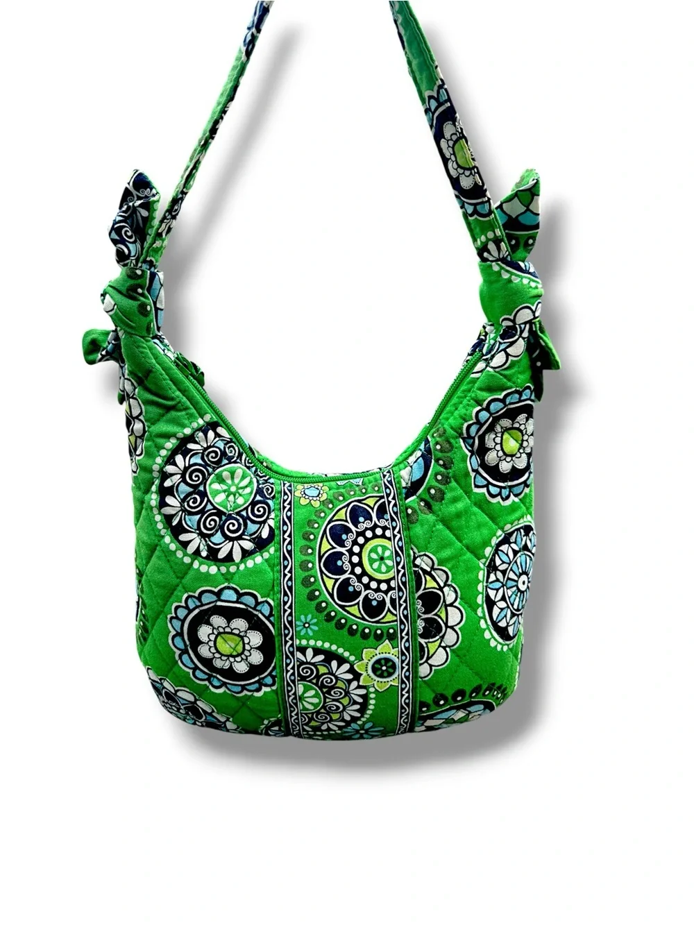 Vera Bradley Cupcakes Green Quilted Shoulder Bag Hobo Purse